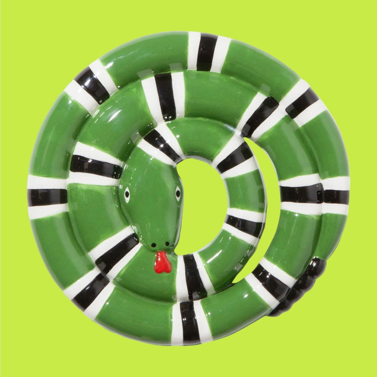 Green Snake Trivet Ceramic - Cute Kitchen - Doiy - Accessory