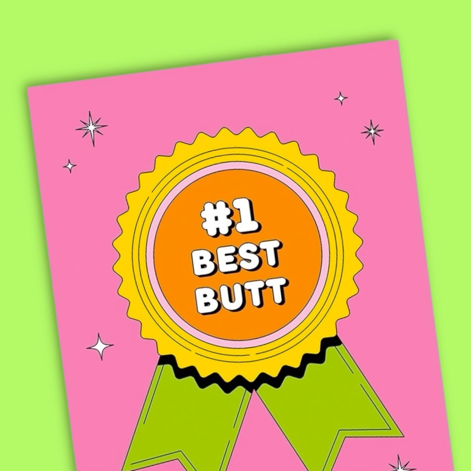 #1 Best Butt Greeting Card