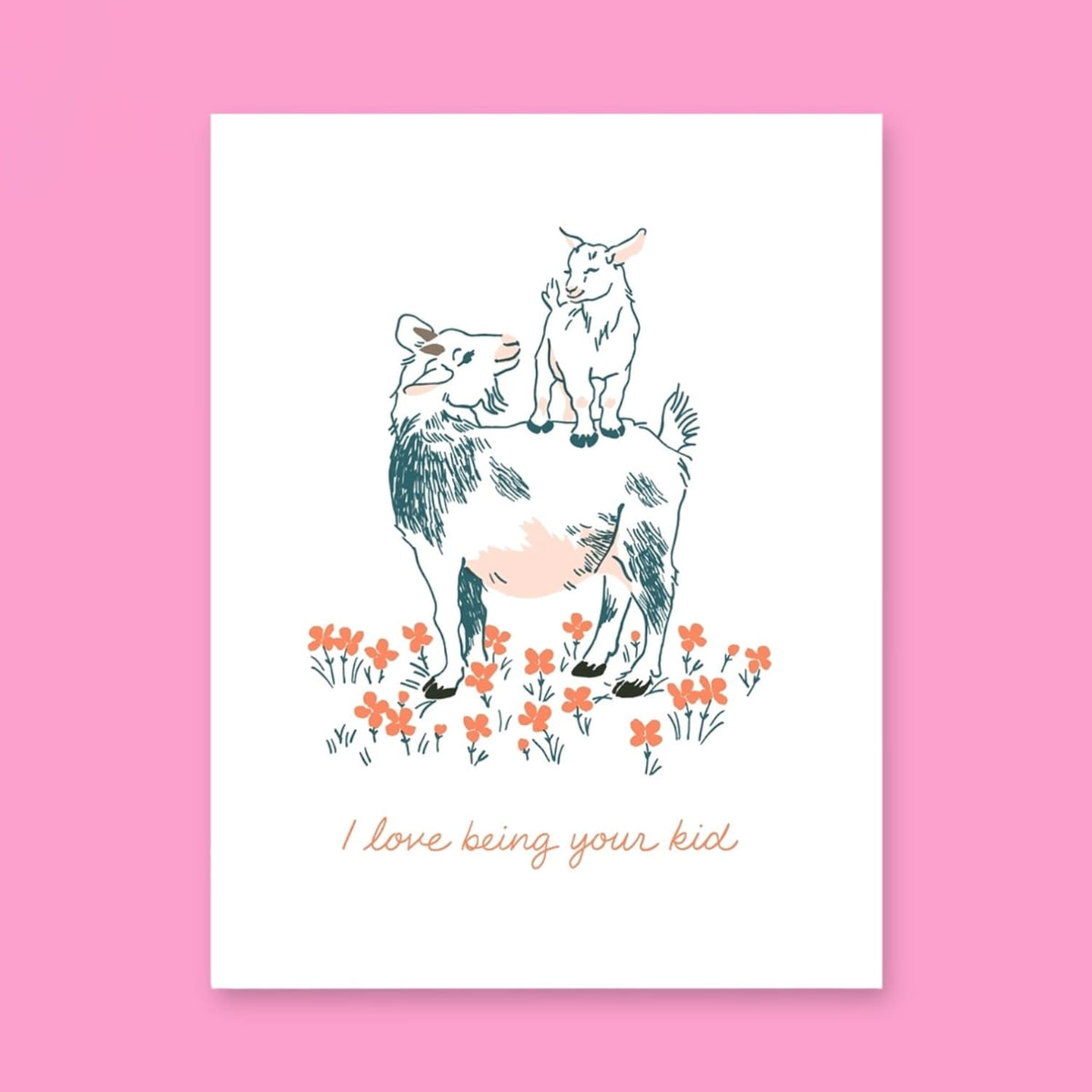 Greeting Card Si Goats Mother’s Day A2 - Blank - Greeting