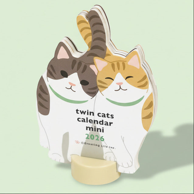 Greeting Life Mini Twin Cats 2026 Calendar | Friends Nyc