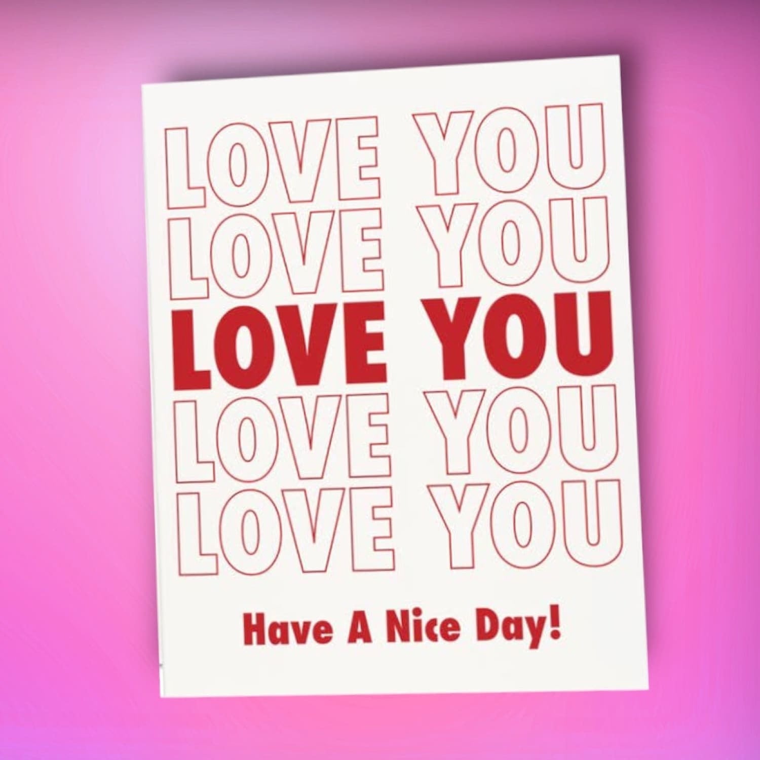 Grocery Bag i Love You Valentine’s Day Card Greeting Card -