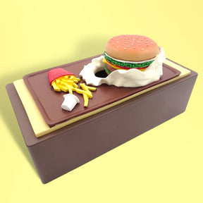 Hamburger & Fries Tissue Box Cover Accent Decor - Fake Food