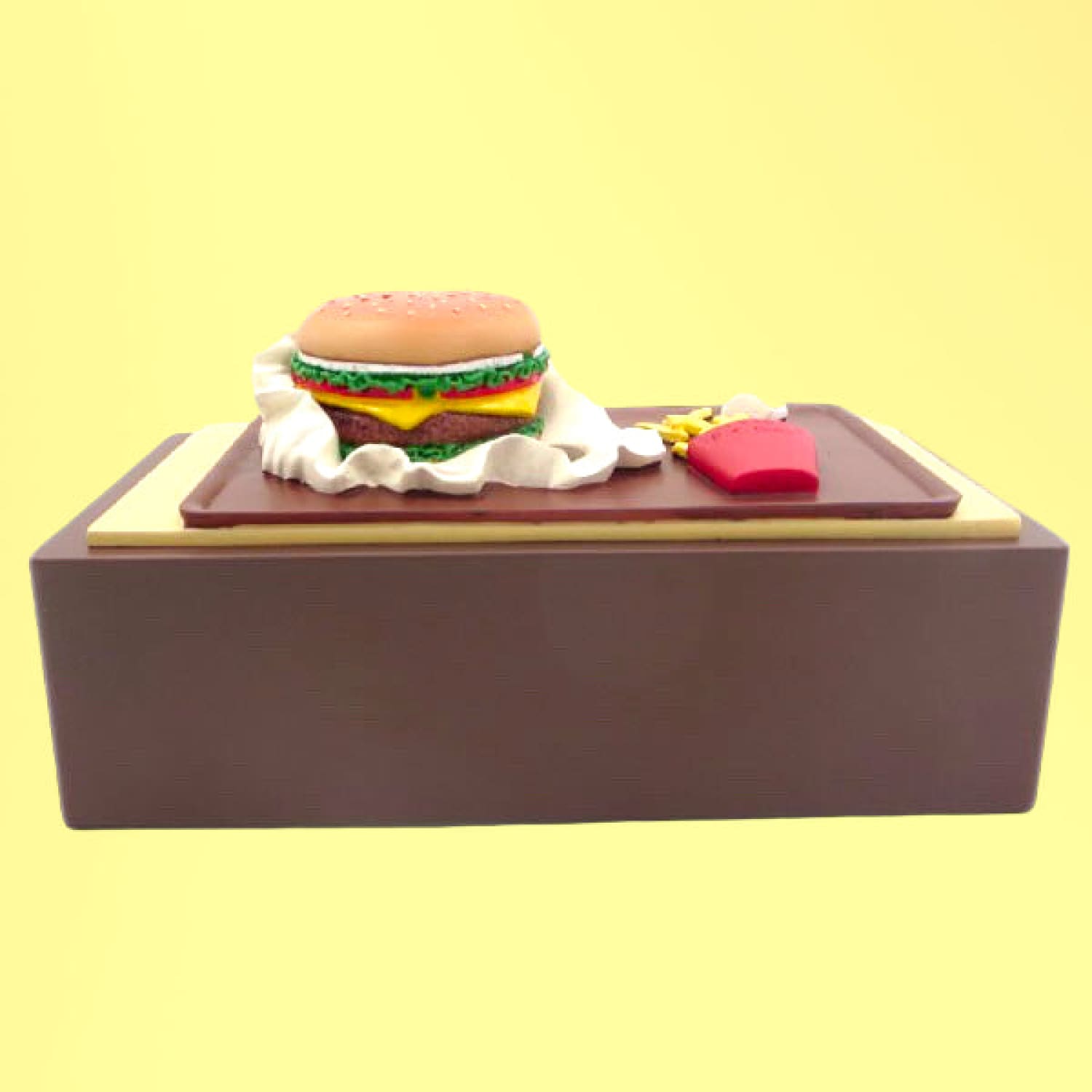 Hamburger & Fries Tissue Box Cover Accent Decor - Fake Food