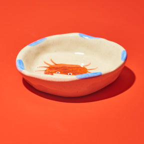Hand Painted Crab Dish Ceramic Crab Bowl