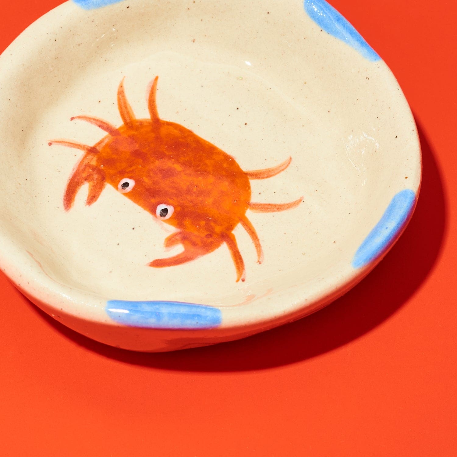 Hand Painted Crab Dish Ceramic Crab Bowl