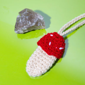 Handmade Crochet Mushroom Stash Bag Bag - Crochet - Mushroom