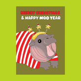 Merry Christmas Happy Moo Year Holiday Card A2 - Christmas