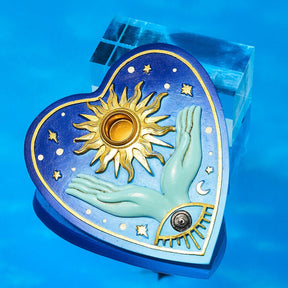 Heart Sun Palmistry Incense Holder Home Accent - Incense