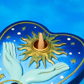 Heart Sun Palmistry Incense Holder Home Accent - Incense