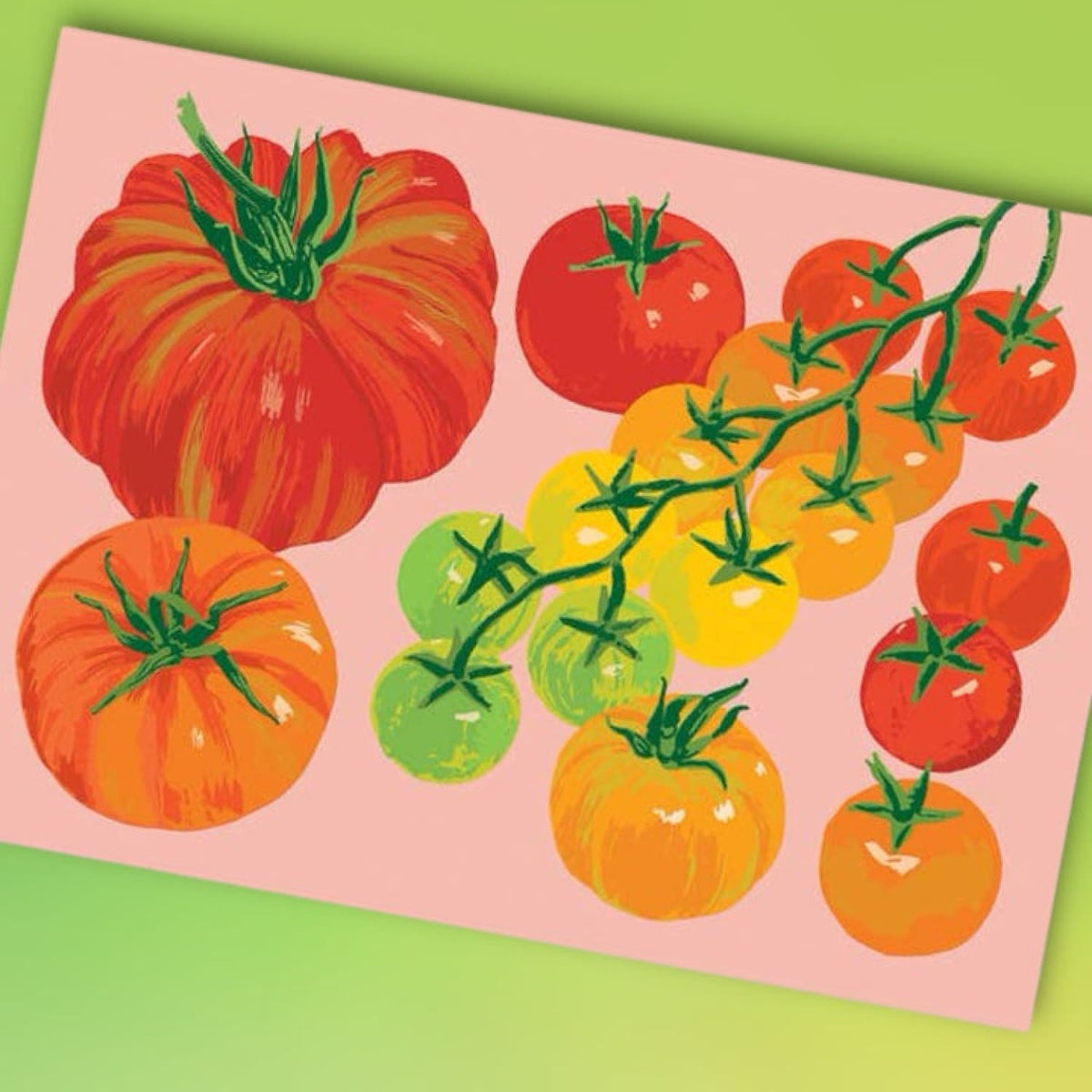 Heirloom Tomatoes Note Card Fake Food - Farmers Market