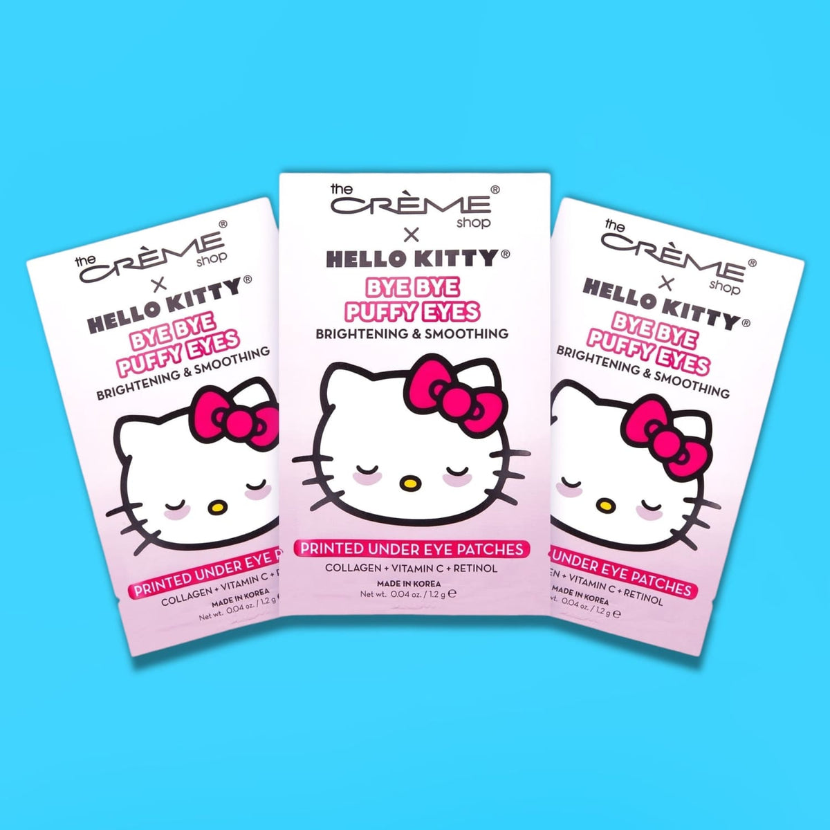 Hello Kitty Bye Puffy Eyes Patches - 3 Pack Collagen - Eye