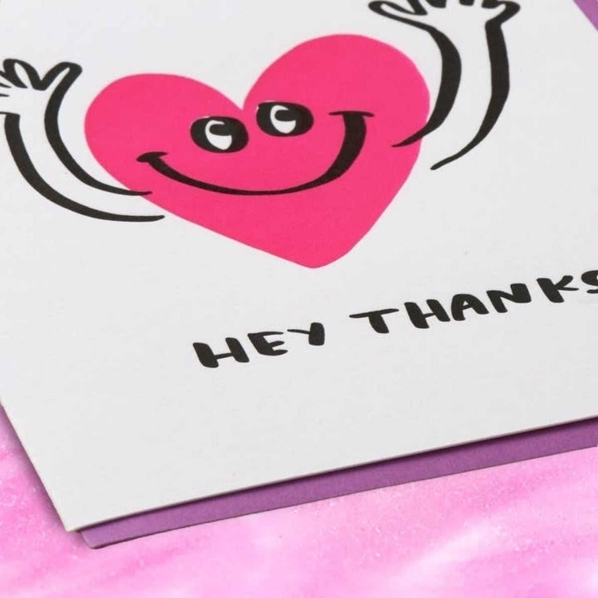 Hey Thanks Heart Greeting Card A2 - Blank - Greeting Card