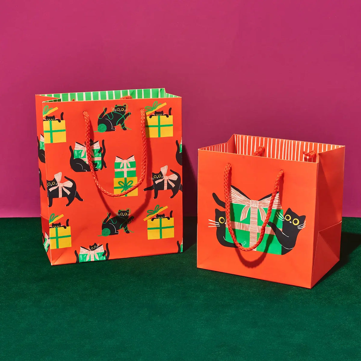Holiday Black Cat Gift Bag Medium | Friends Nyc Brooklyn Ny