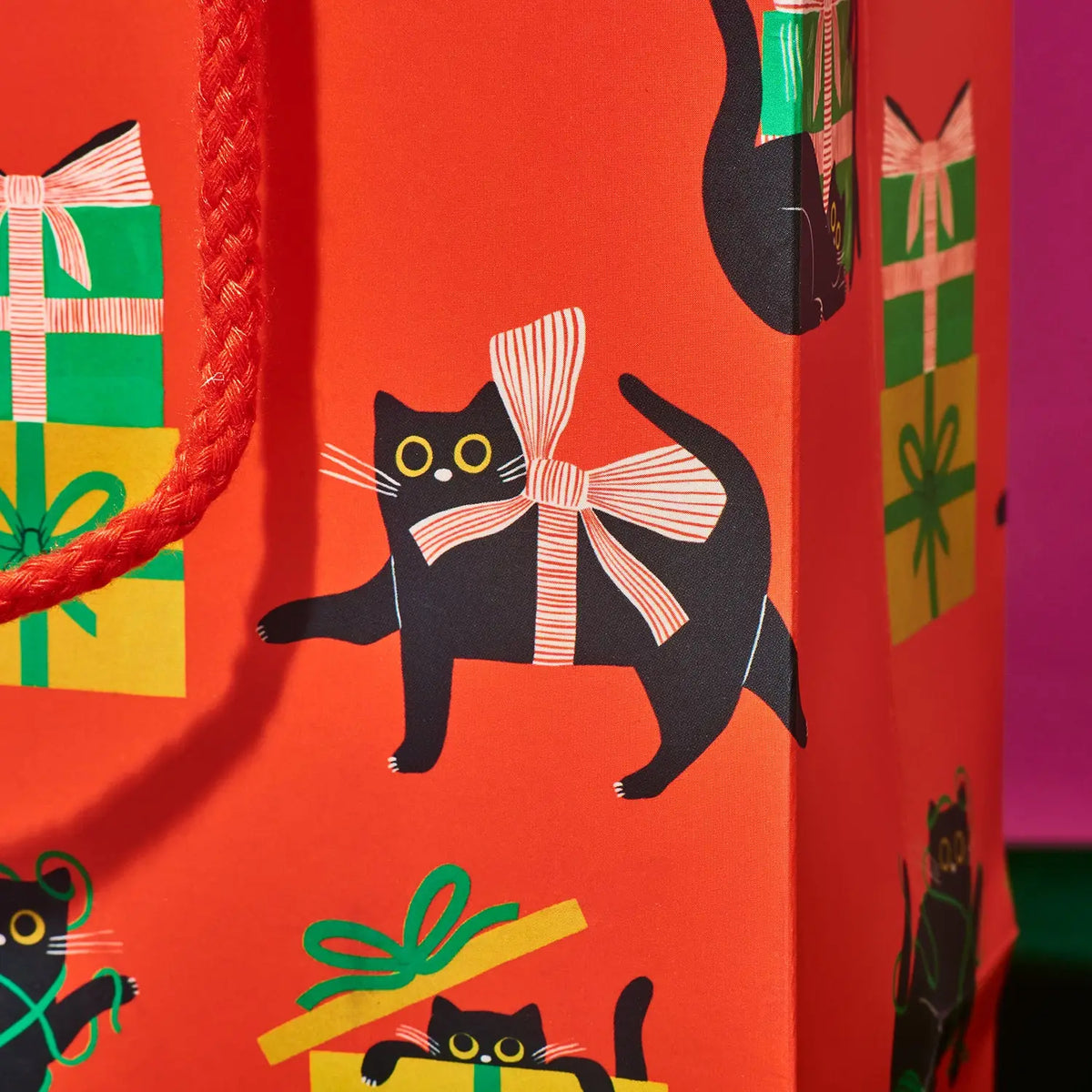 Holiday Black Cat Gift Bag Medium | Friends Nyc Brooklyn Ny