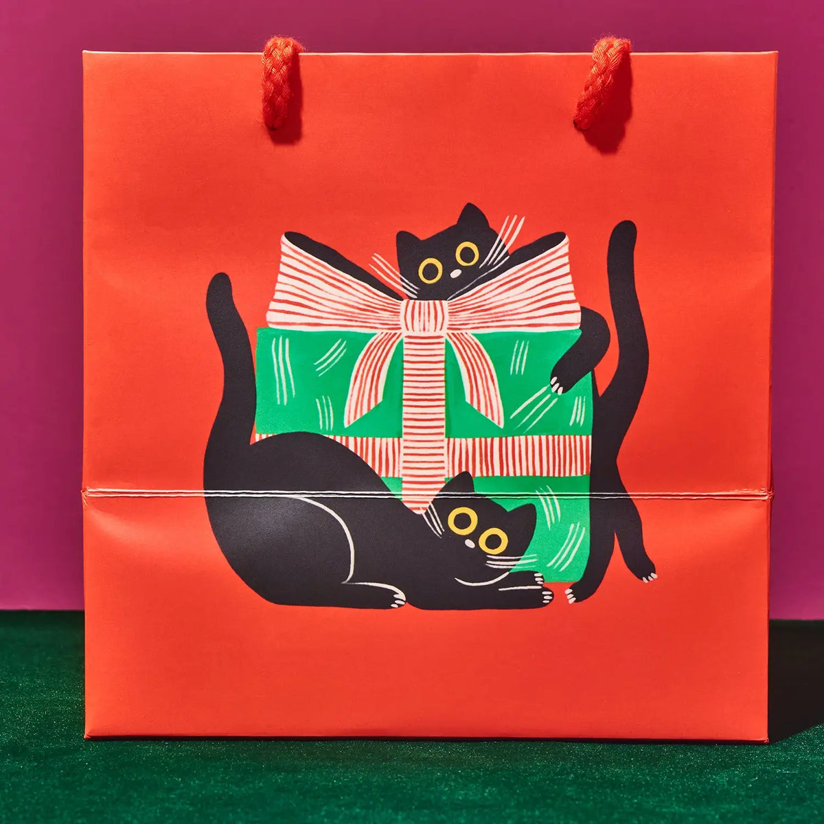 Holiday Black Cat Gift Bag Small | Friends Nyc Brooklyn Ny