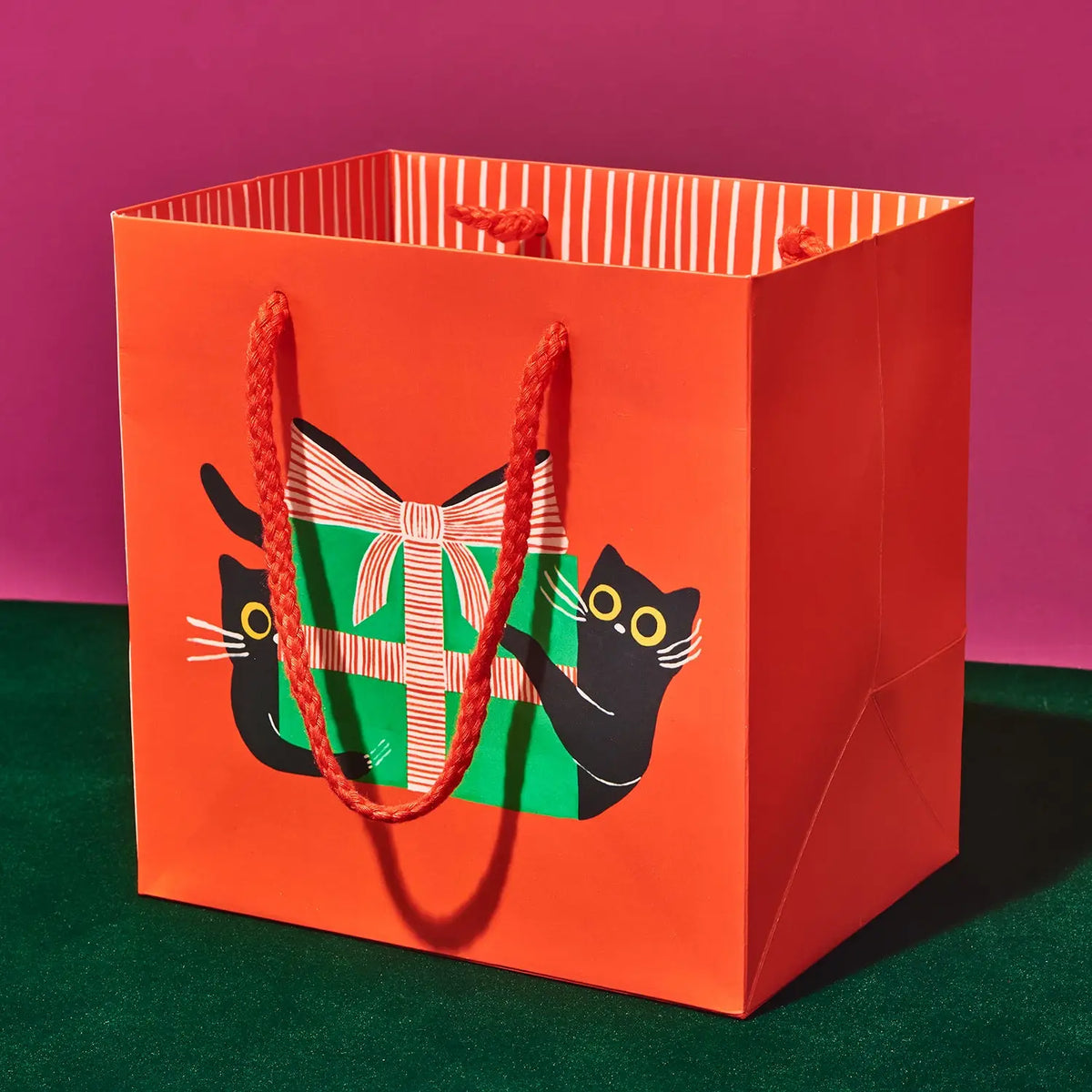 Holiday Black Cat Gift Bag Small | Friends Nyc Brooklyn Ny