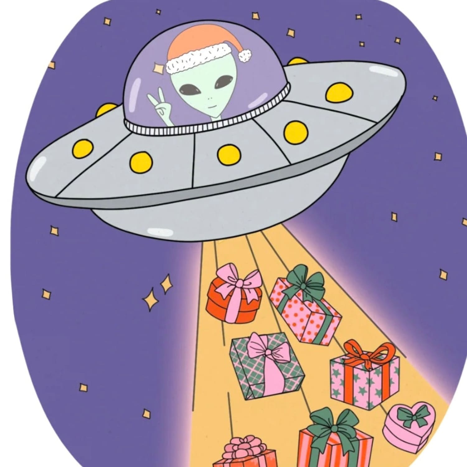 Holiday Card Ia Alien Santa Christmas - Groupbycolor