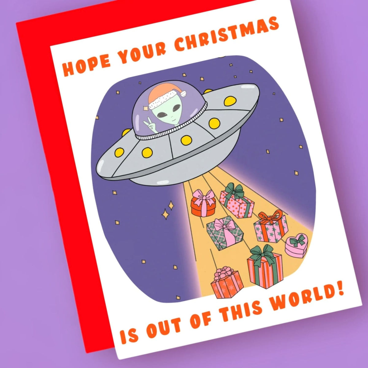 Holiday Card Ia Alien Santa Christmas - Groupbycolor