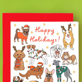 Holiday Card Ia Dogs Christmas - Groupbycolor - Holiday