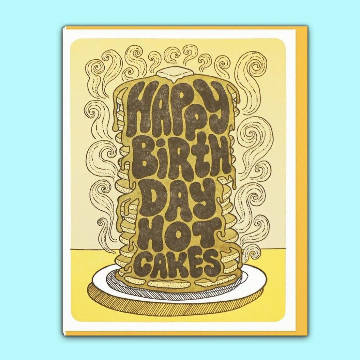 Hot Cakes Happy Birthday Greeting Card Birthday - Food Card 