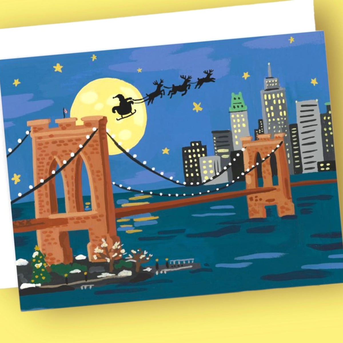 Idlewild Holiday Greeting Card Nyc Brooklyn Bridge