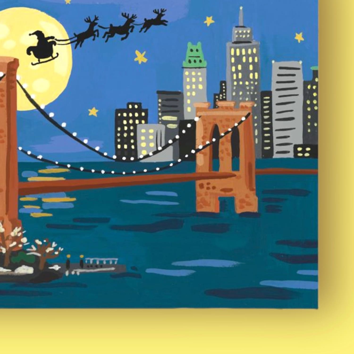 Idlewild Holiday Greeting Card Nyc Brooklyn Bridge