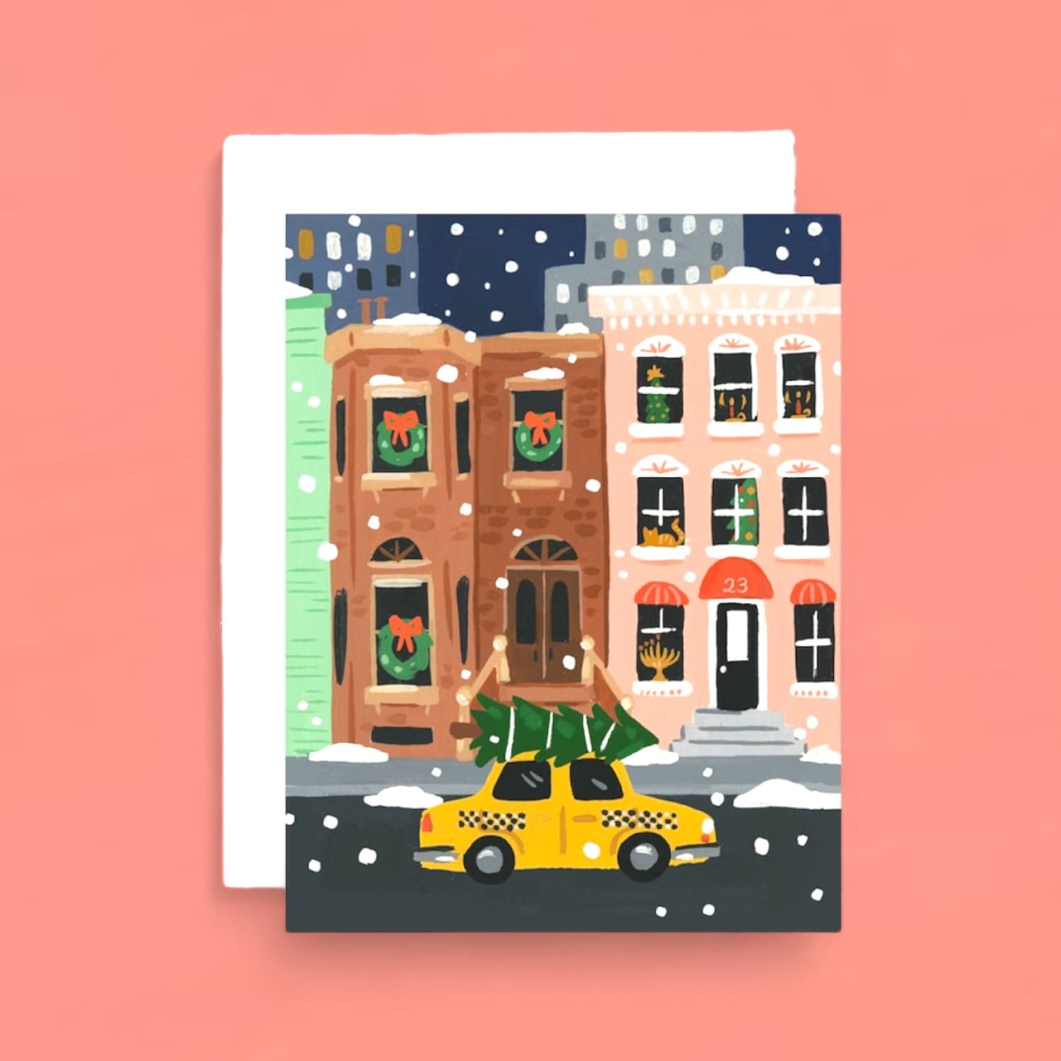 Idlewild Holiday Greeting Card Nyc Brownstone Christmas