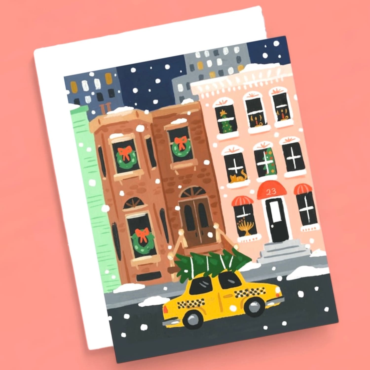 Idlewild Holiday Greeting Card Nyc Brownstone Christmas