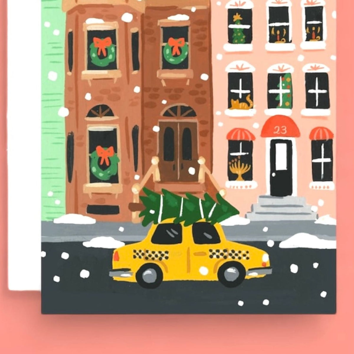 Idlewild Holiday Greeting Card Nyc Brownstone Christmas