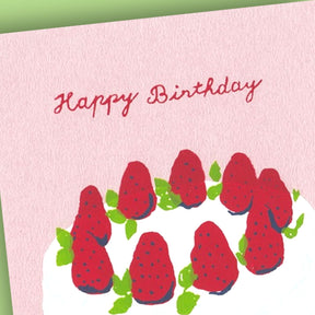Hand Silkscreen Postcard Happy Birthday Cake M36 0823 -