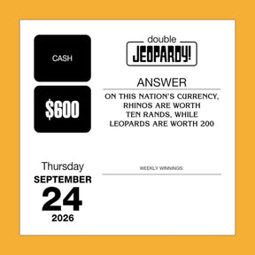 Jeopardy! 2026 Day to Calendar Calendar Calendar26 Desk