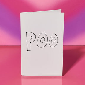 Young Lady Poo Greeting Card Artist Made - Funny Card - Gag