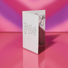 Young Lady Poo Greeting Card Artist Made - Funny Card - Gag