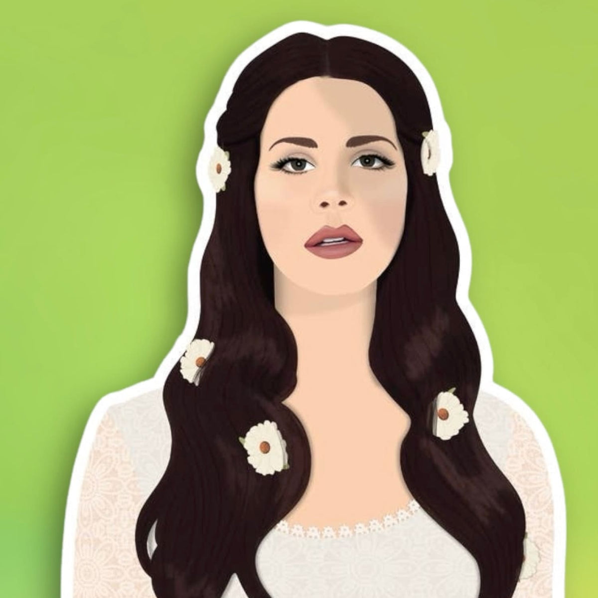 Lana In White Sticker Decorative Sticker - Groupbycolor