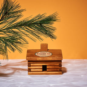 Large Log Cabin Incense and Burner - Balsam Fir Balsam - Fir
