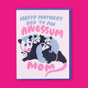 Letterpress Greeting Card Ahwa Awessum Possum Mother’s Day