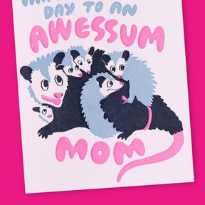 Letterpress Greeting Card Ahwa Awessum Possum Mother’s Day