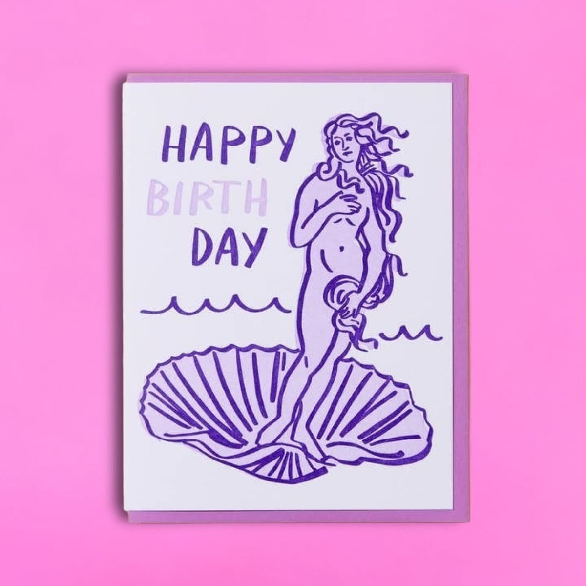 Letterpress Greeting Card Ahwa Birth Of Venus Bday A2