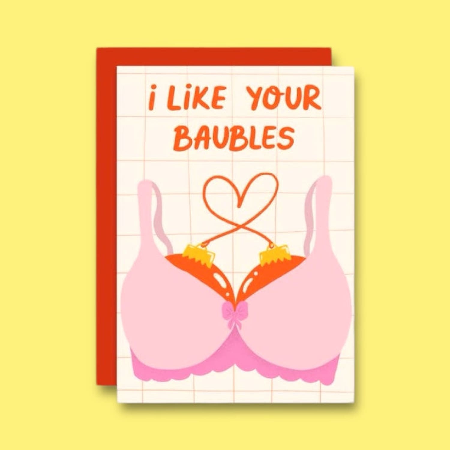 I Like your Baubles Bra Holiday Greeting Card A6