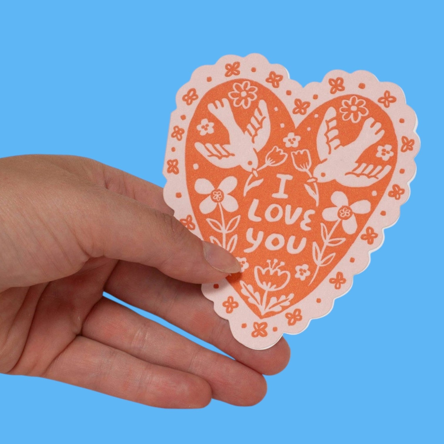 Love Birds Heart Greeting Card Letterpress | Valentine’s