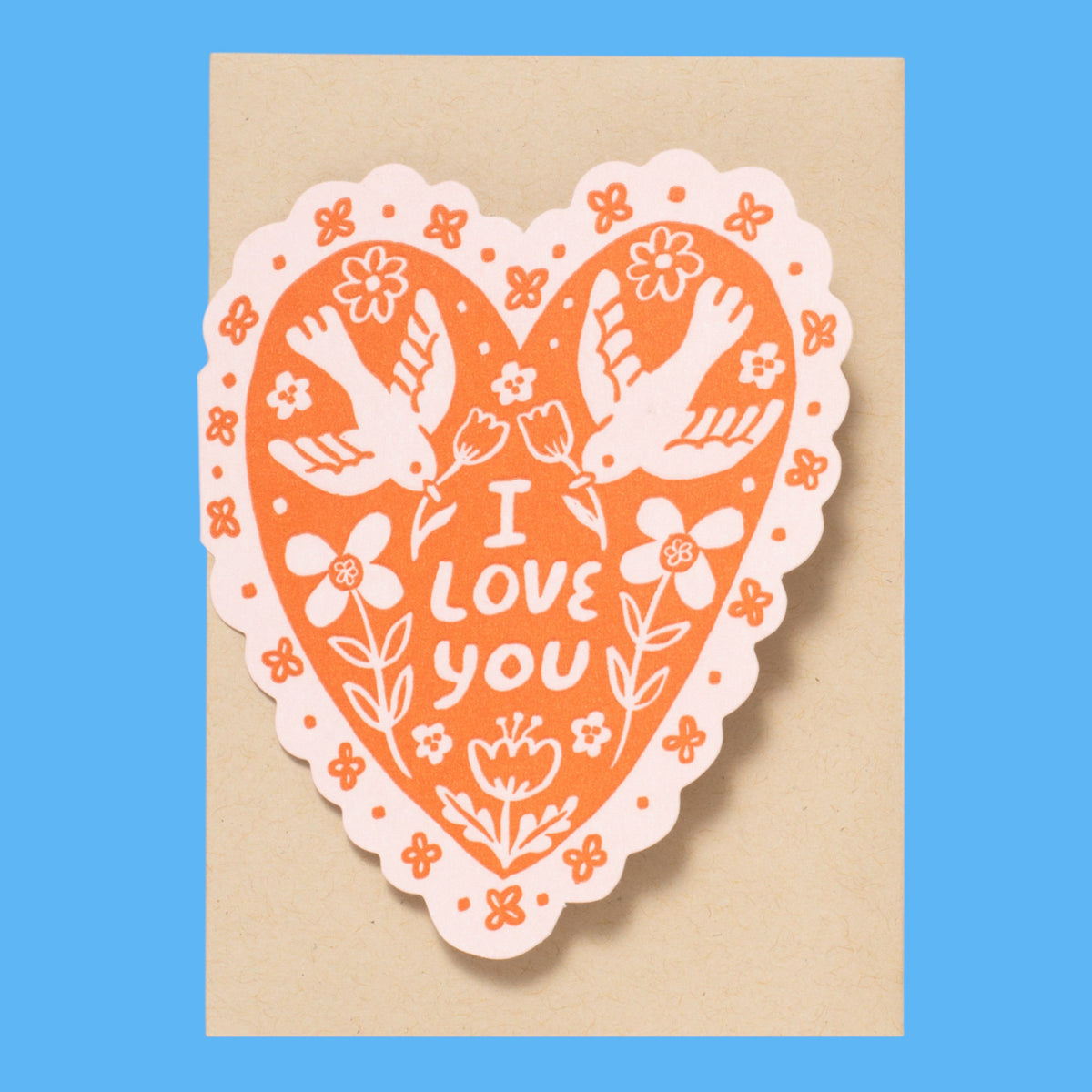 Love Birds Heart Greeting Card Letterpress | Valentine’s