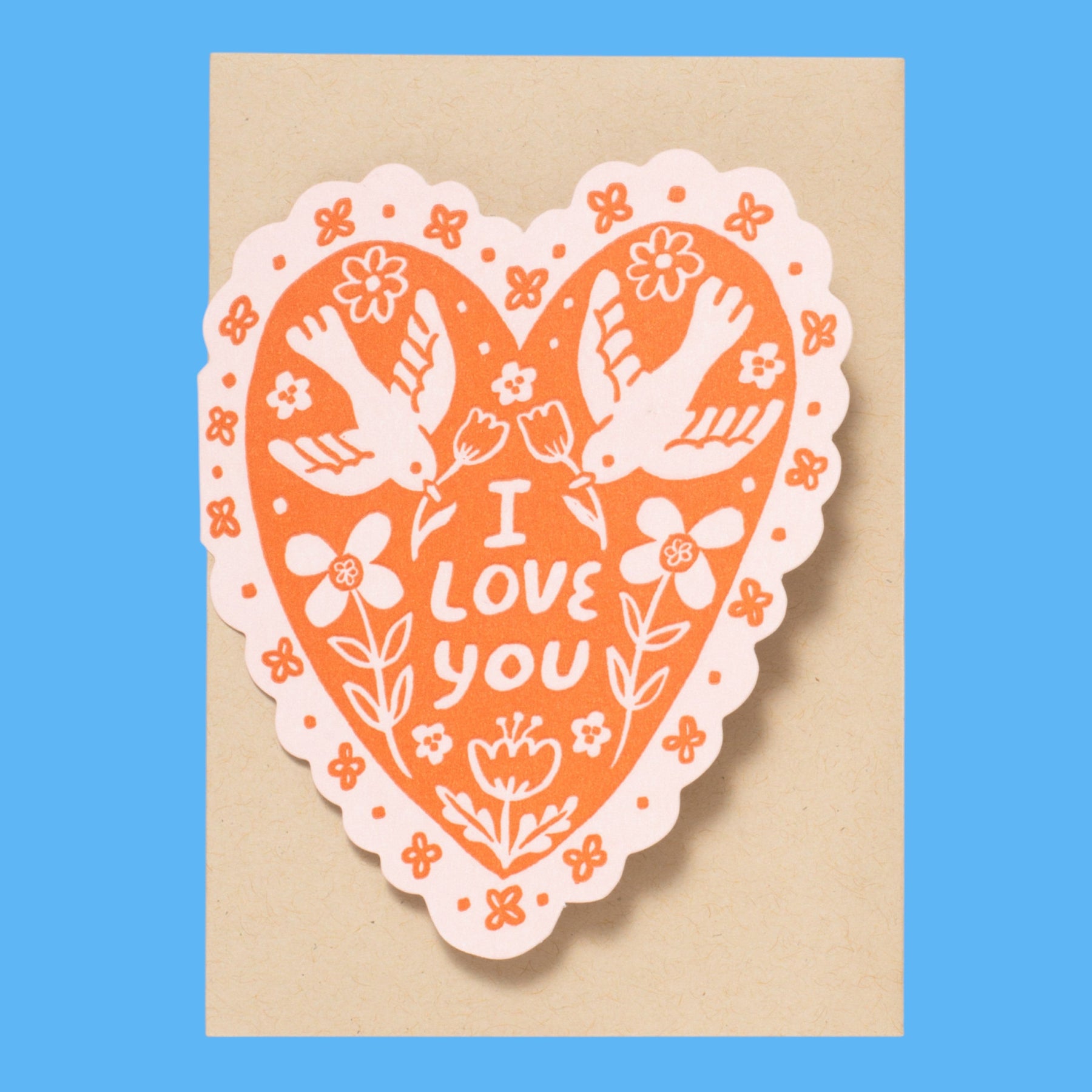 Love Birds Heart Greeting Card Letterpress | Valentine’s