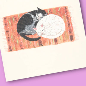 I Love you Cat Cuddle Greeting Card A2 - Blank - Cat - Card