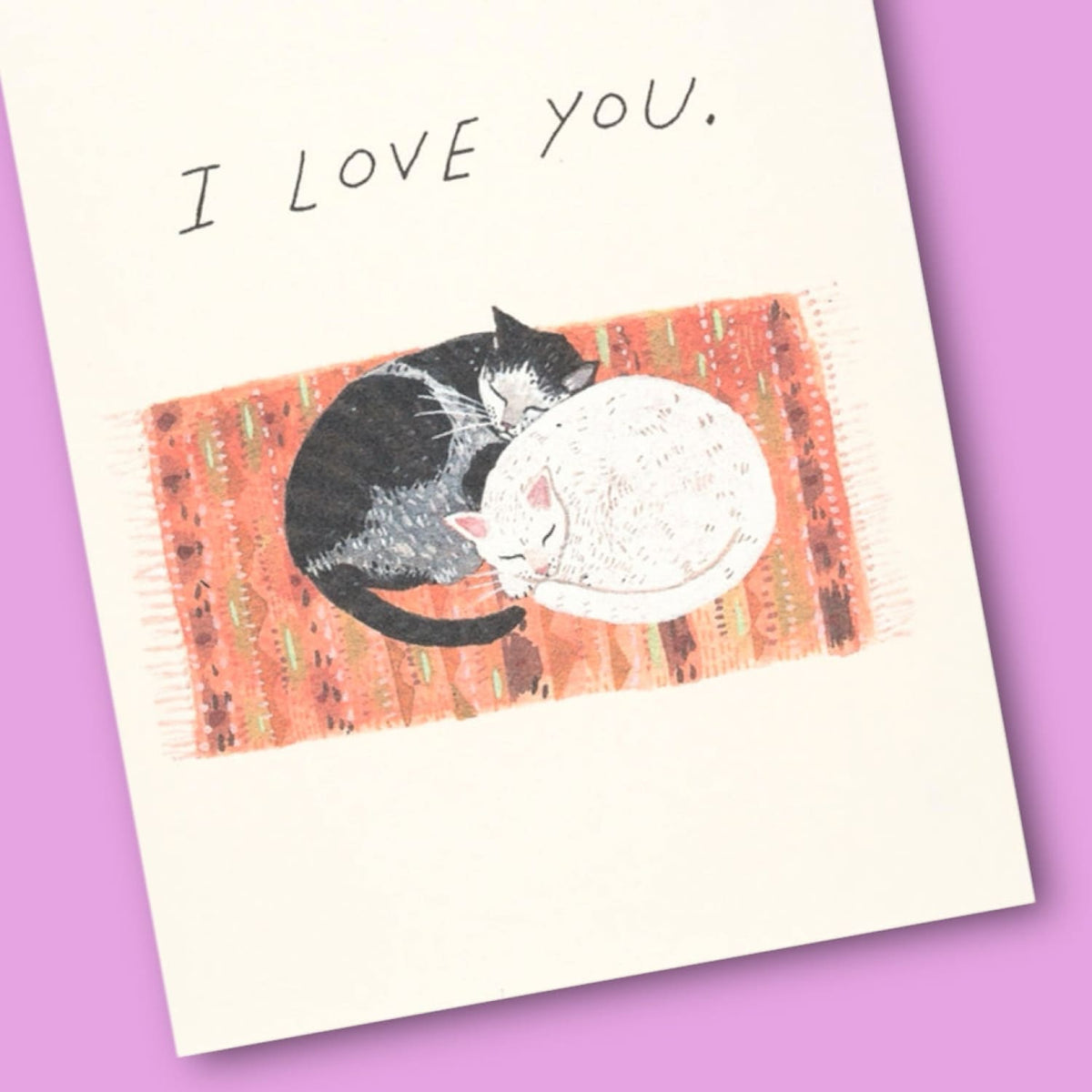 I Love you Cat Cuddle Greeting Card A2 - Blank - Cat - Card