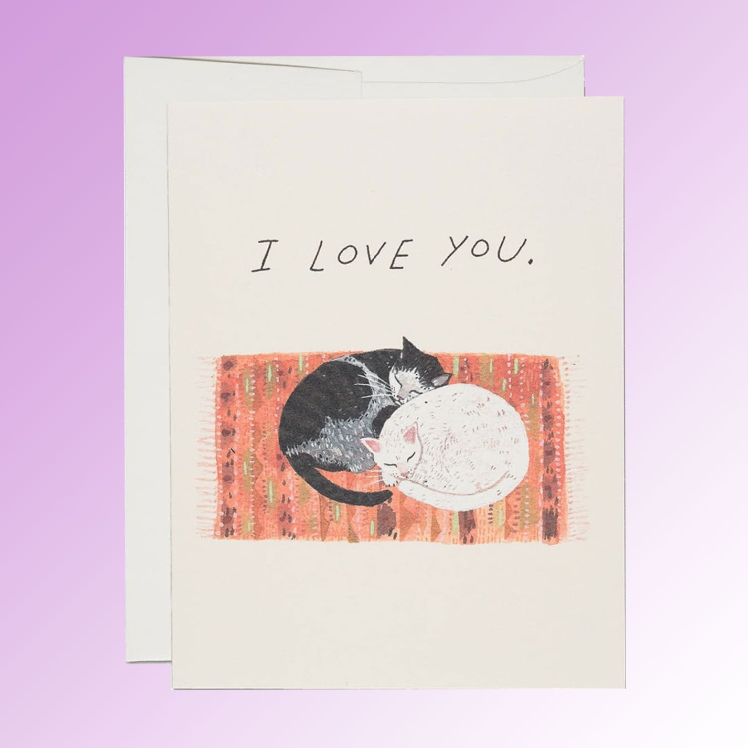 I Love you Cat Cuddle Greeting Card Cat - Card - Lover - 