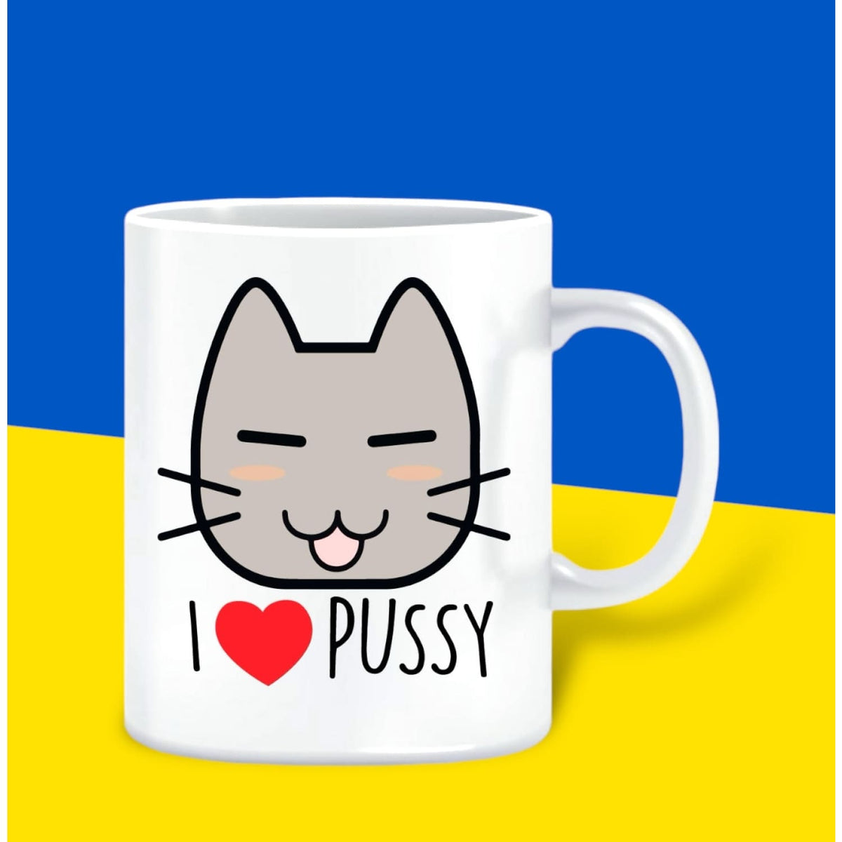 I Love Pussy Mug Boxed - Cat Lover Gifts - Ceramic Mug