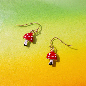 Magic Toadstool Mushroom Earrings 60s - Earrings - 