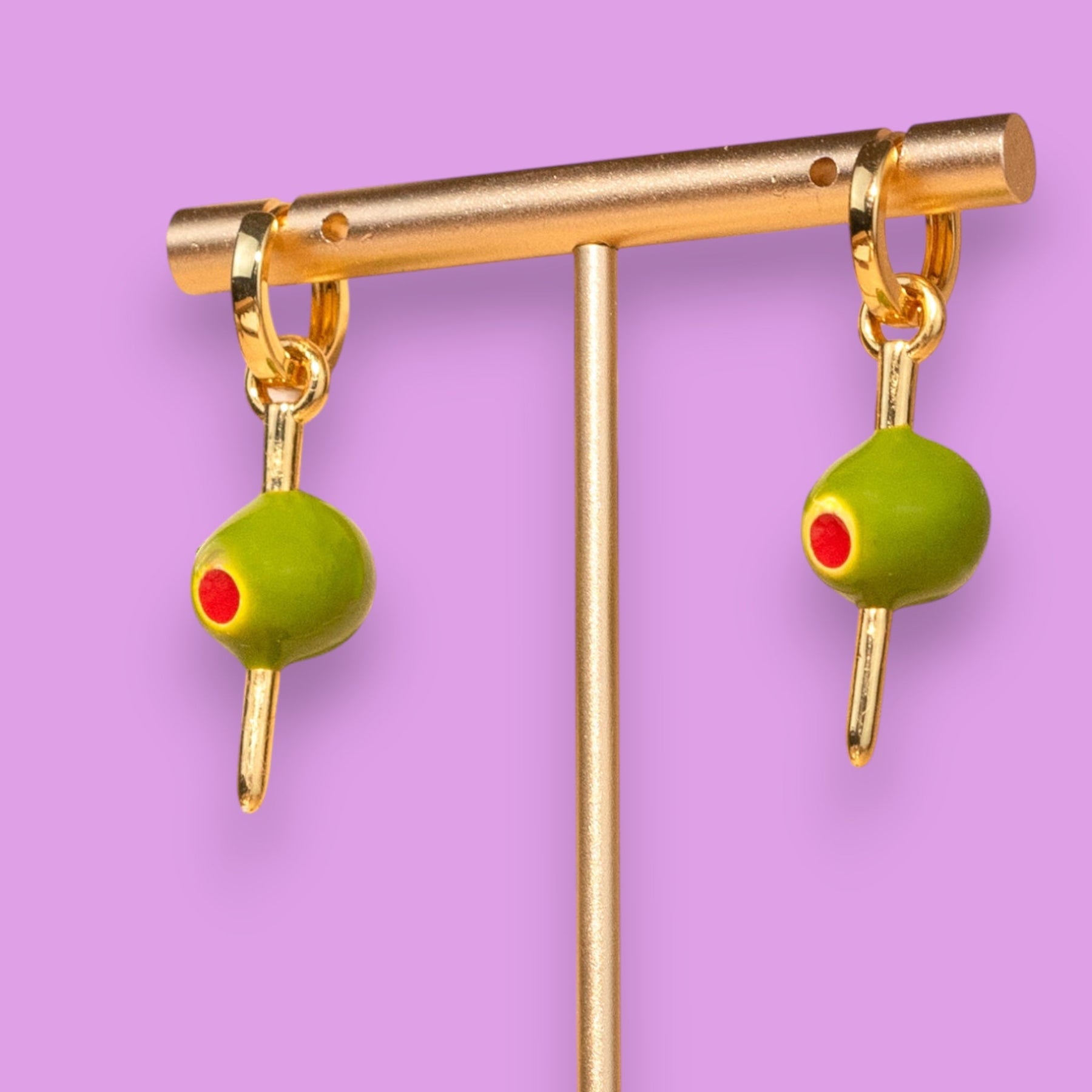 Make it Dirty Olive Hoop Earrings Hoops - 18k Gold Plated