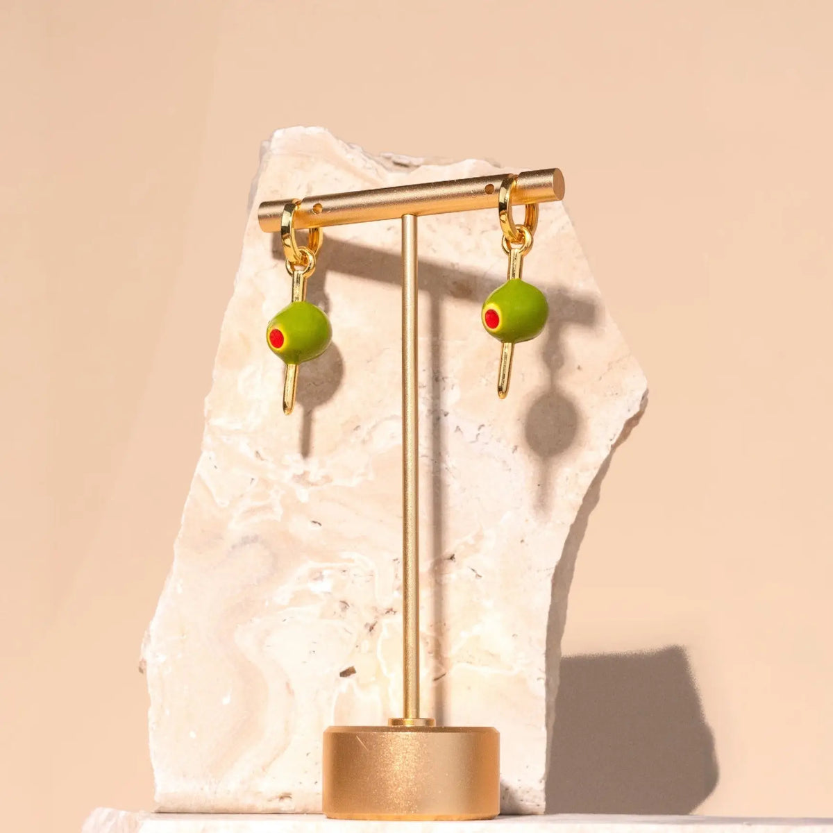 Make it Dirty Olive Hoop Earrings Hoops - 18k Gold Plated