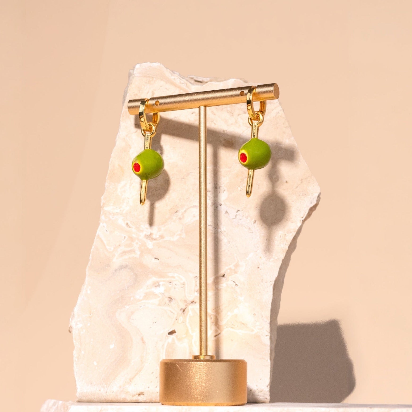 Make it Dirty Olive Hoop Earrings Hoops - 18k Gold Plated